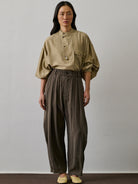 Taupe Vernon Womens Elastic Waist Trousers Soeur