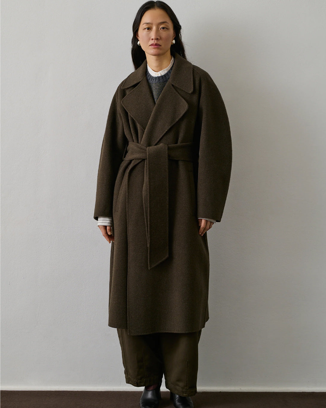 Kaki Brun Harvard Womens Long Coat Brown Soeur