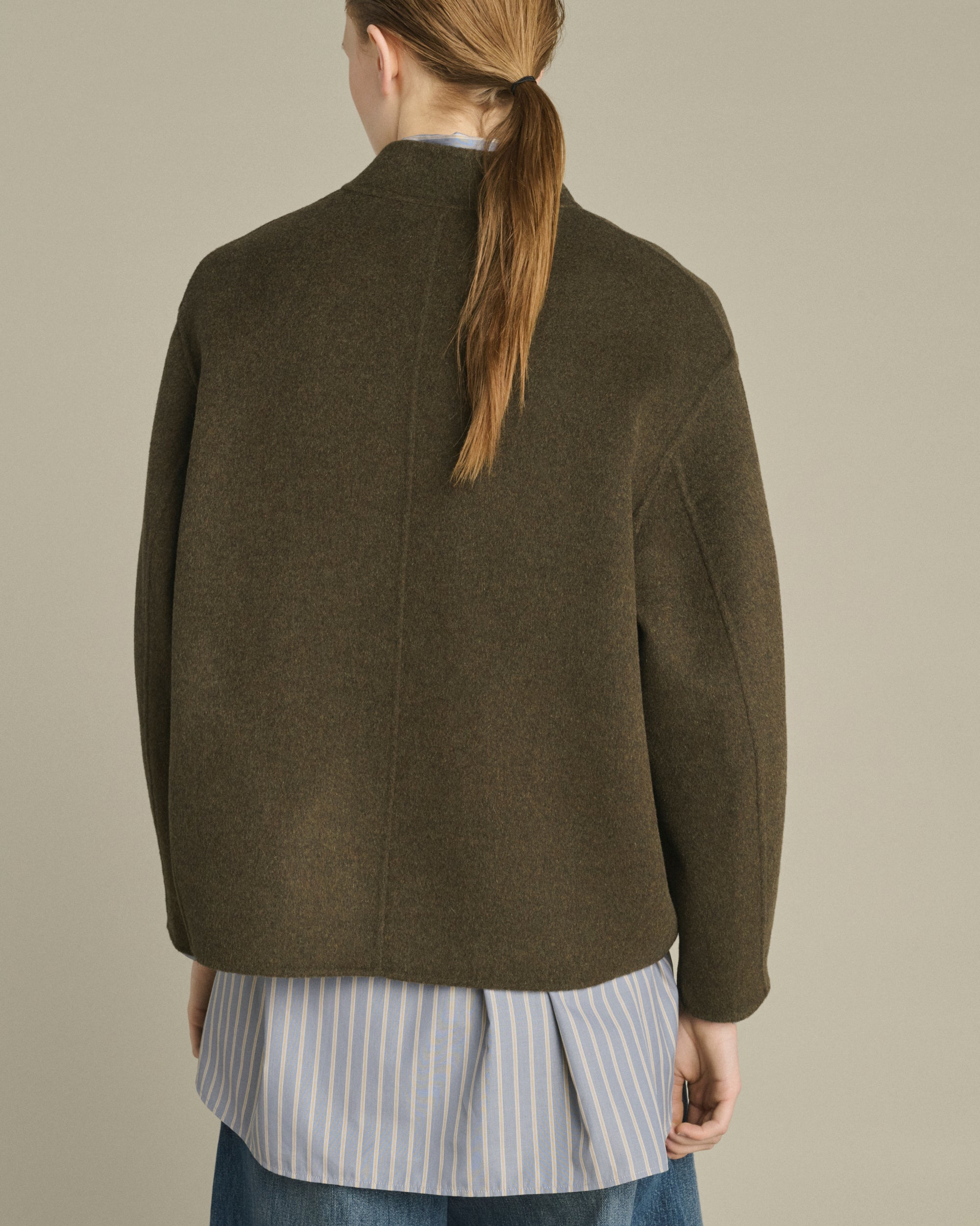 Kaki Chine Windsor Womens Outerwear Wool Jacket Soeur Clothing