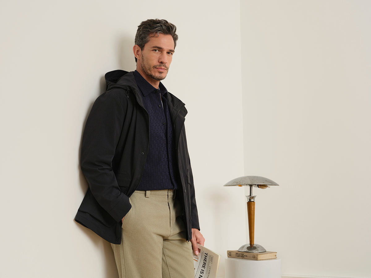 Black Julian Omni Jacket Mens Weather Jacket Lightweight Layering Outerwear ONS Clothing