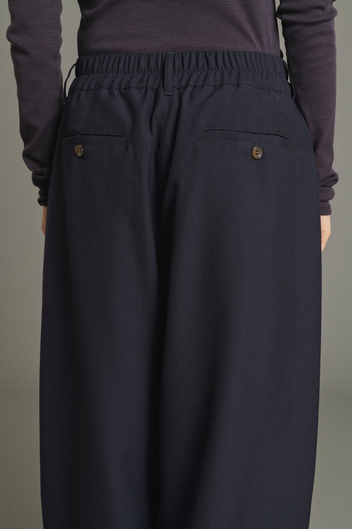 Bleu Nuit Vernon Womens Relaxed Fit Elastic Trouser Pants Soeur