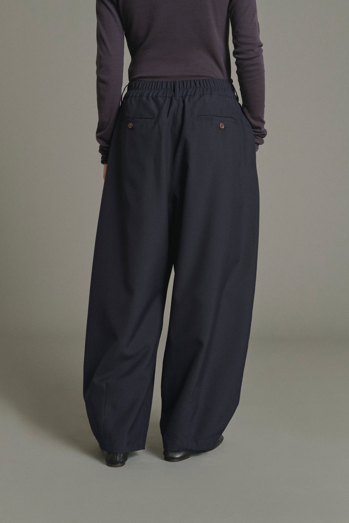 Bleu Nuit Vernon Womens Relaxed Fit Elastic Trouser Pants Soeur