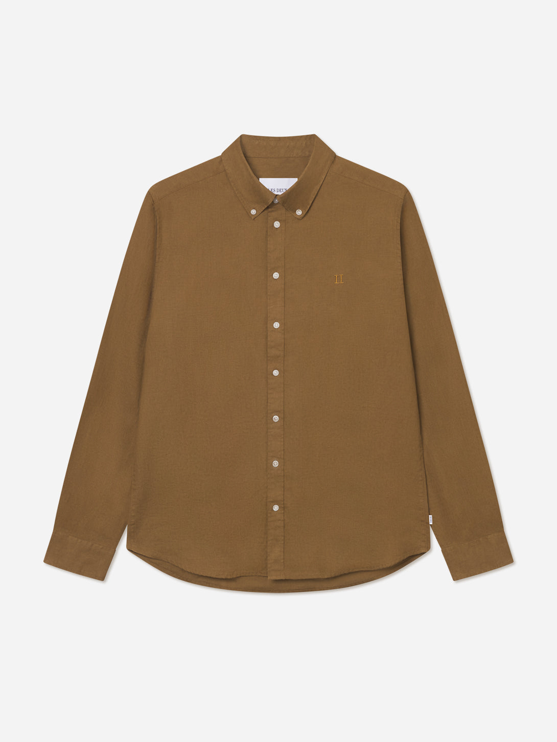 Plant Green Konrad Linen Shirt Les Deux Long Sleeve Linen Shirt