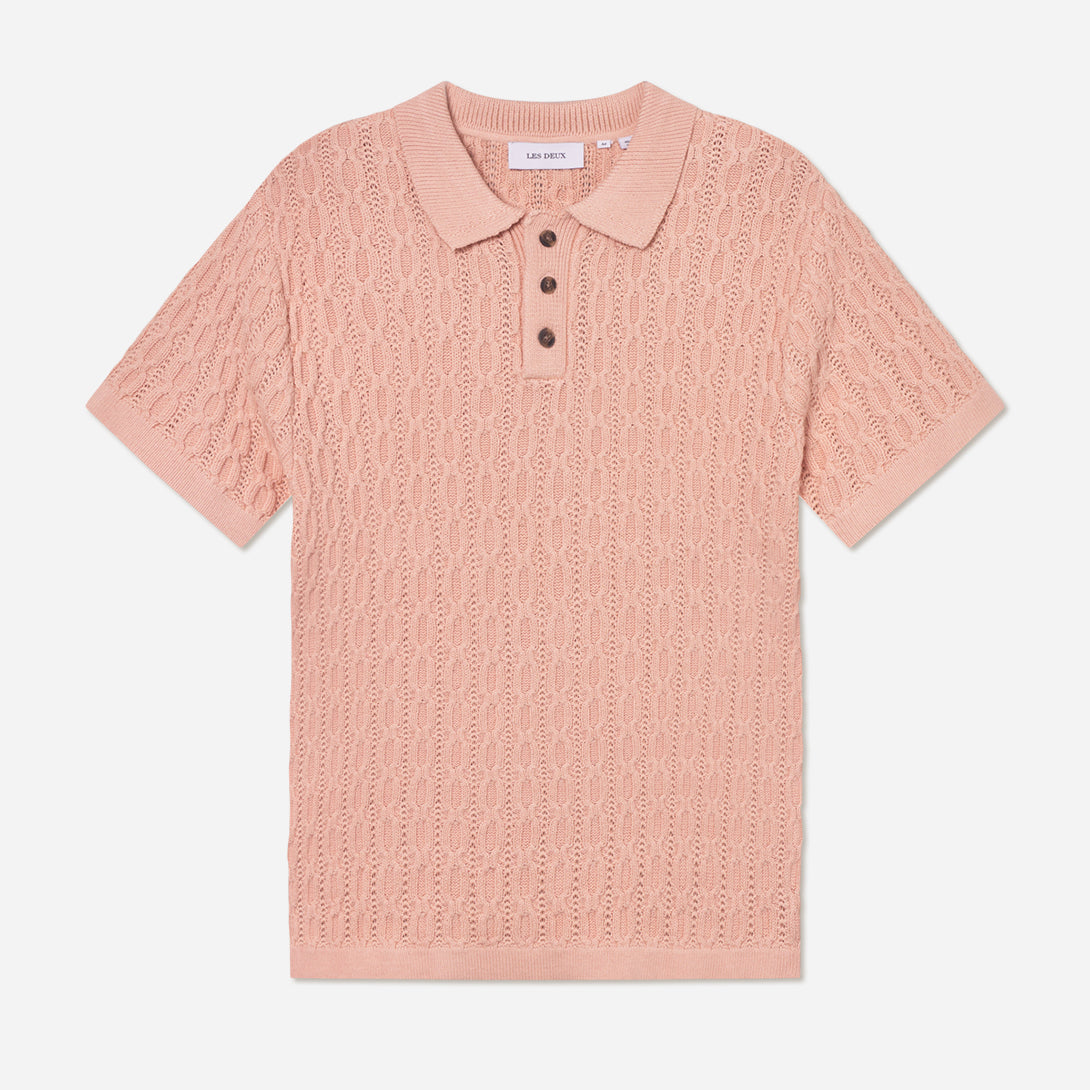 Peach Whip Garret Knitted Polo Les Deux Knitted Polo Shirt
