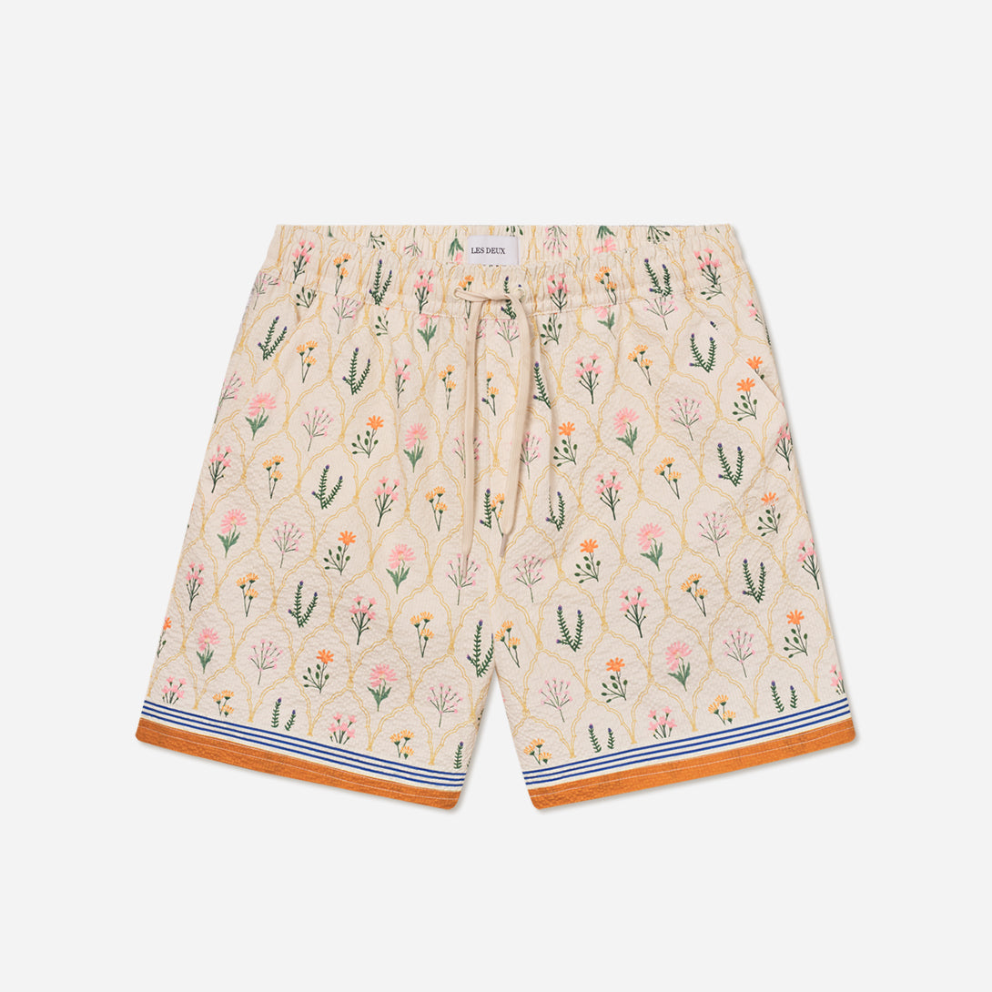 Ivory Stan Wild Flowers AOP Swim Les Deux Swim Shorts Drawstring