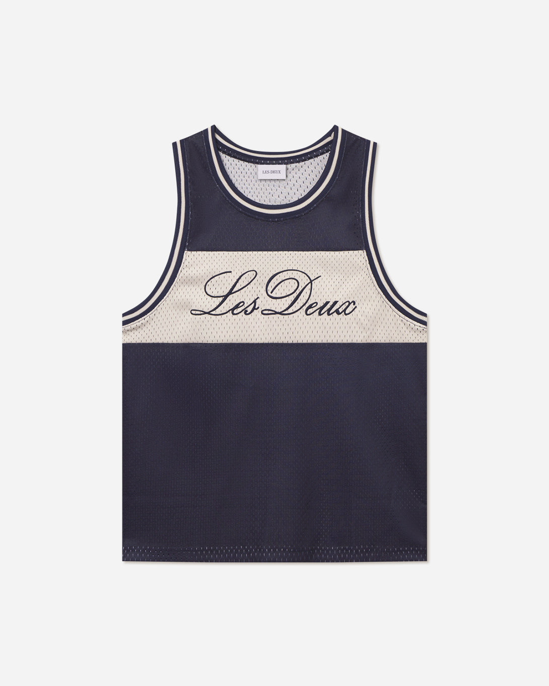 Dark Navy Silas Mesh Tank Les Deux Jersey Tank Top
