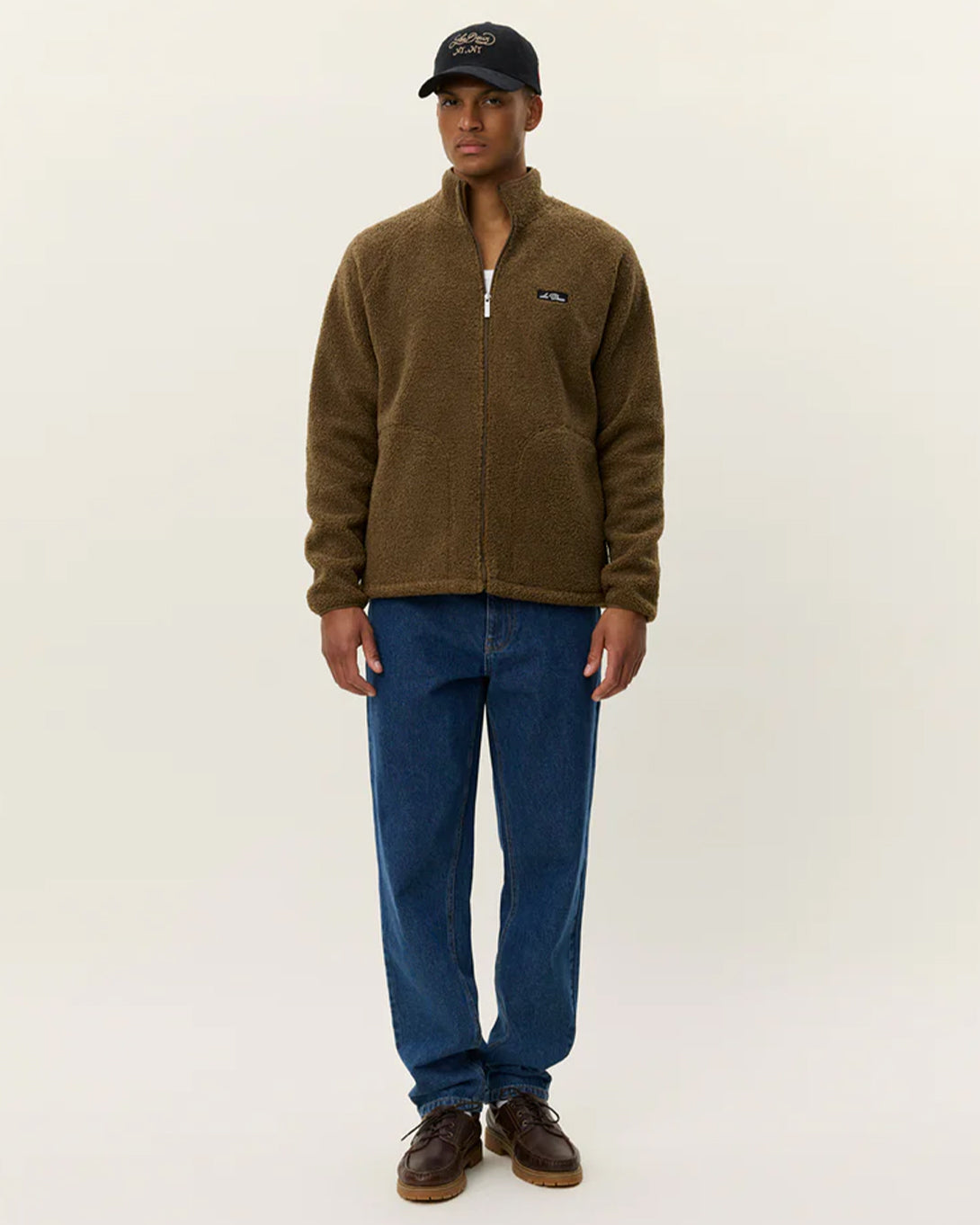 Teak Creed Teddy Jacket Mens Fleece Les Deux Zip Up Jacket Mens Outerwear