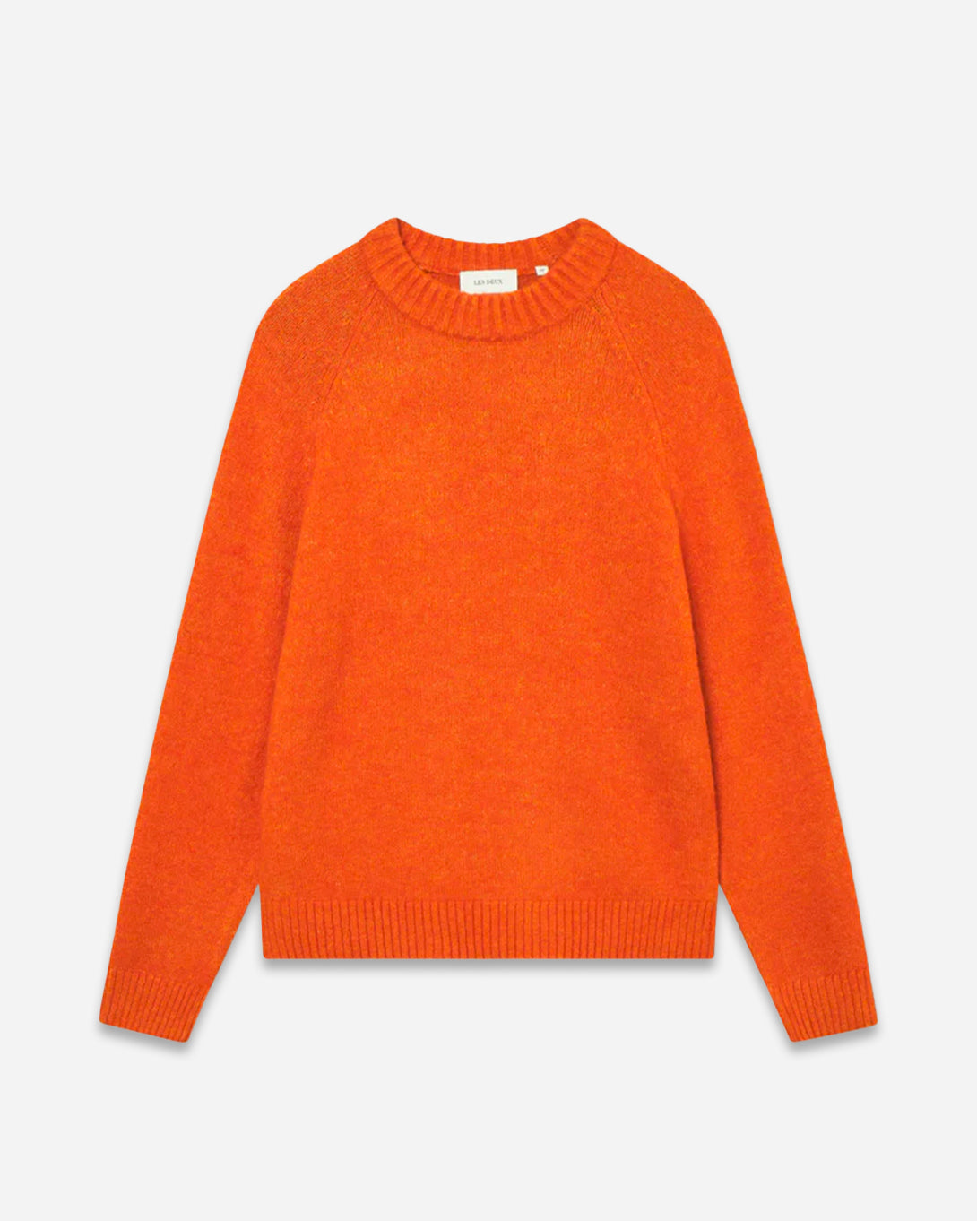 Gold Flame Gilbert Crewneck Knit Mens Long Sleeve Les Deux Pullover Sweater Orange Chunky Collar