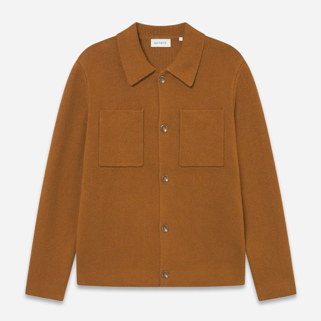 Monks Robe Fischer Cotton Milano Overshirt Mens Knit Button Up Woven Shirt