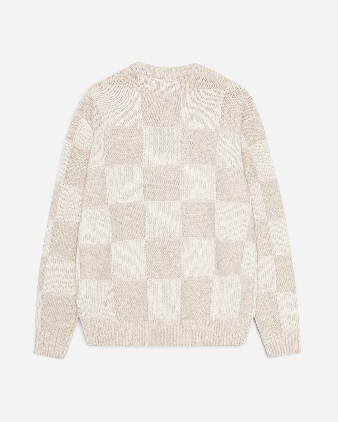Eggnog White Check Knit Mens Checkered Knit Sweater Pullover Les Deux