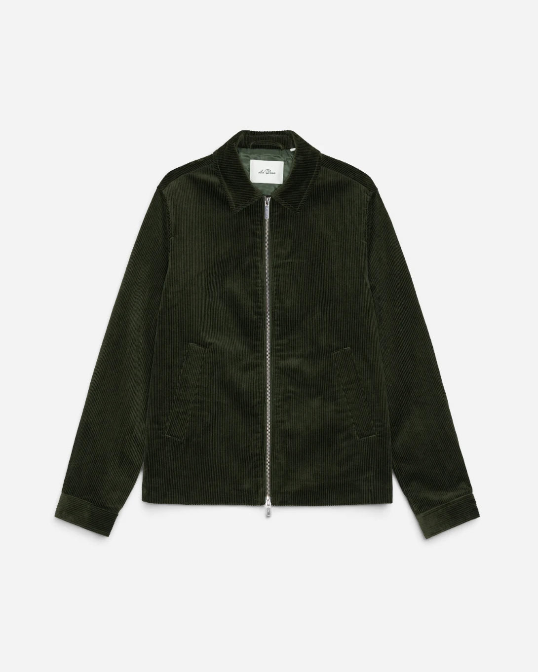 Rosin Green Corduroy Zipper Coach Jacket Mens Corduroy Zip Up Jacket Les Deux