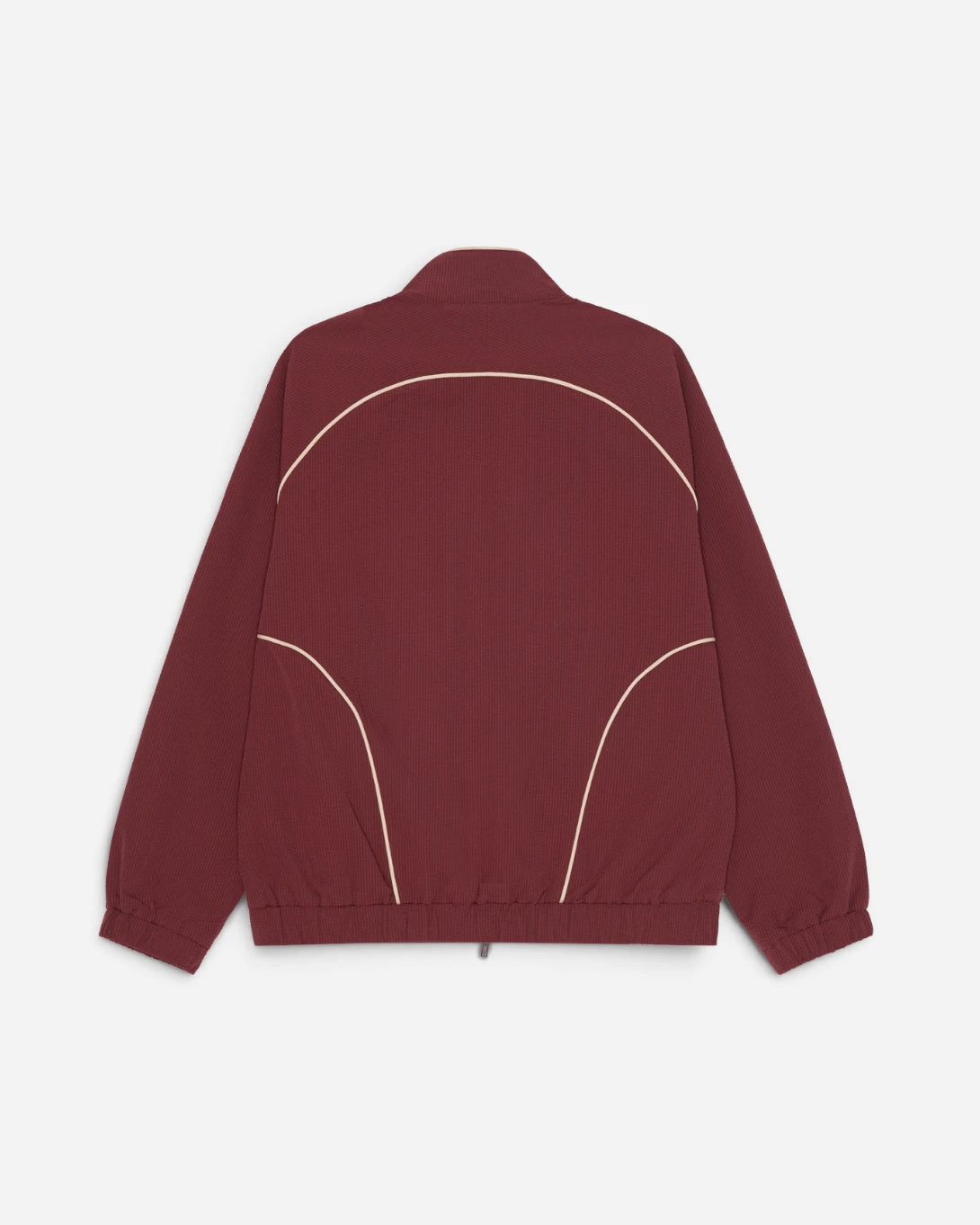 Chocolate Truffle Red Seersucker Track Jacket Mens Zip Up Jacket Les Deux