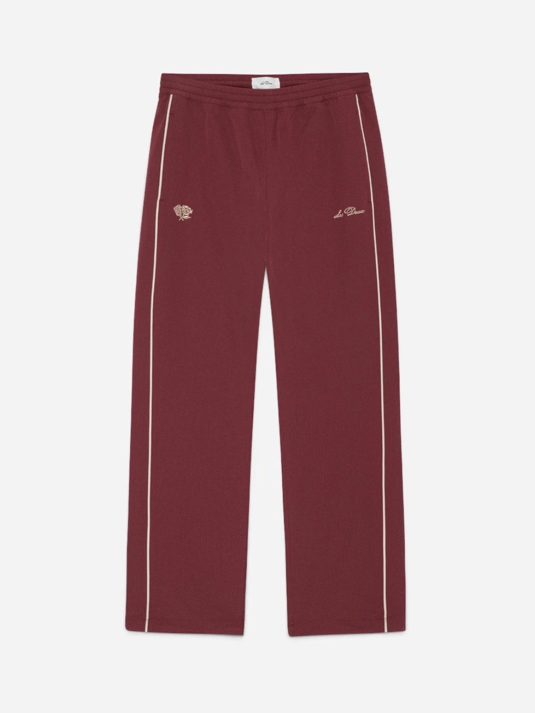 Chocolate Truffle Red Seersucker Track Pants Mens Loungewera Pants Les Deux