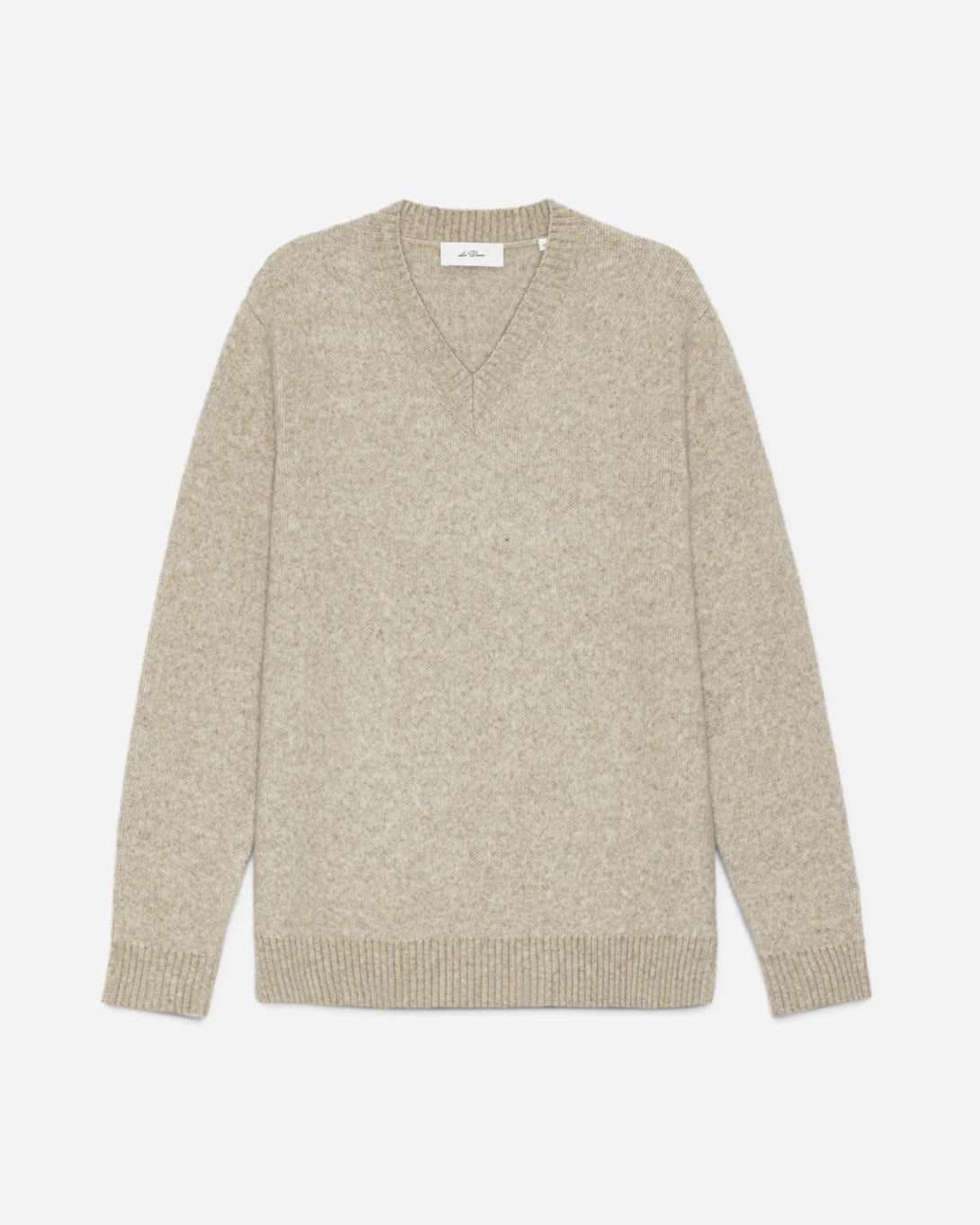 Light Sand Melange Melange V Neck Knit Mens V Neck Knit Sweater Les Deux
