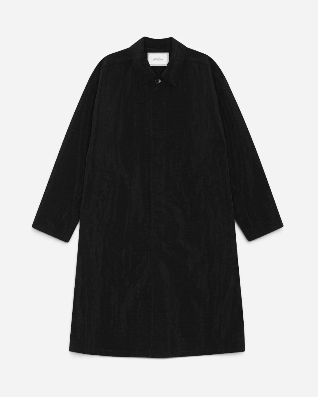 Black Shiny Coat Mens Long Coat Les Deux