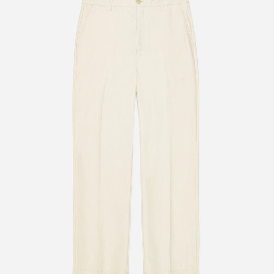 Ivory Brushed Twill Tailored Pants Les Deux Mens Trousers
