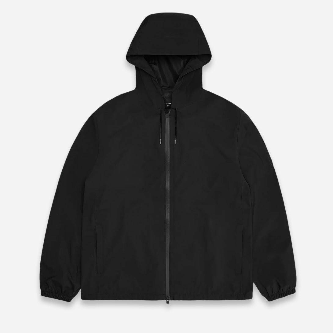 Black Suva Softshell Jacket Zip Up Hooded Weatherproof Outerwear Rains