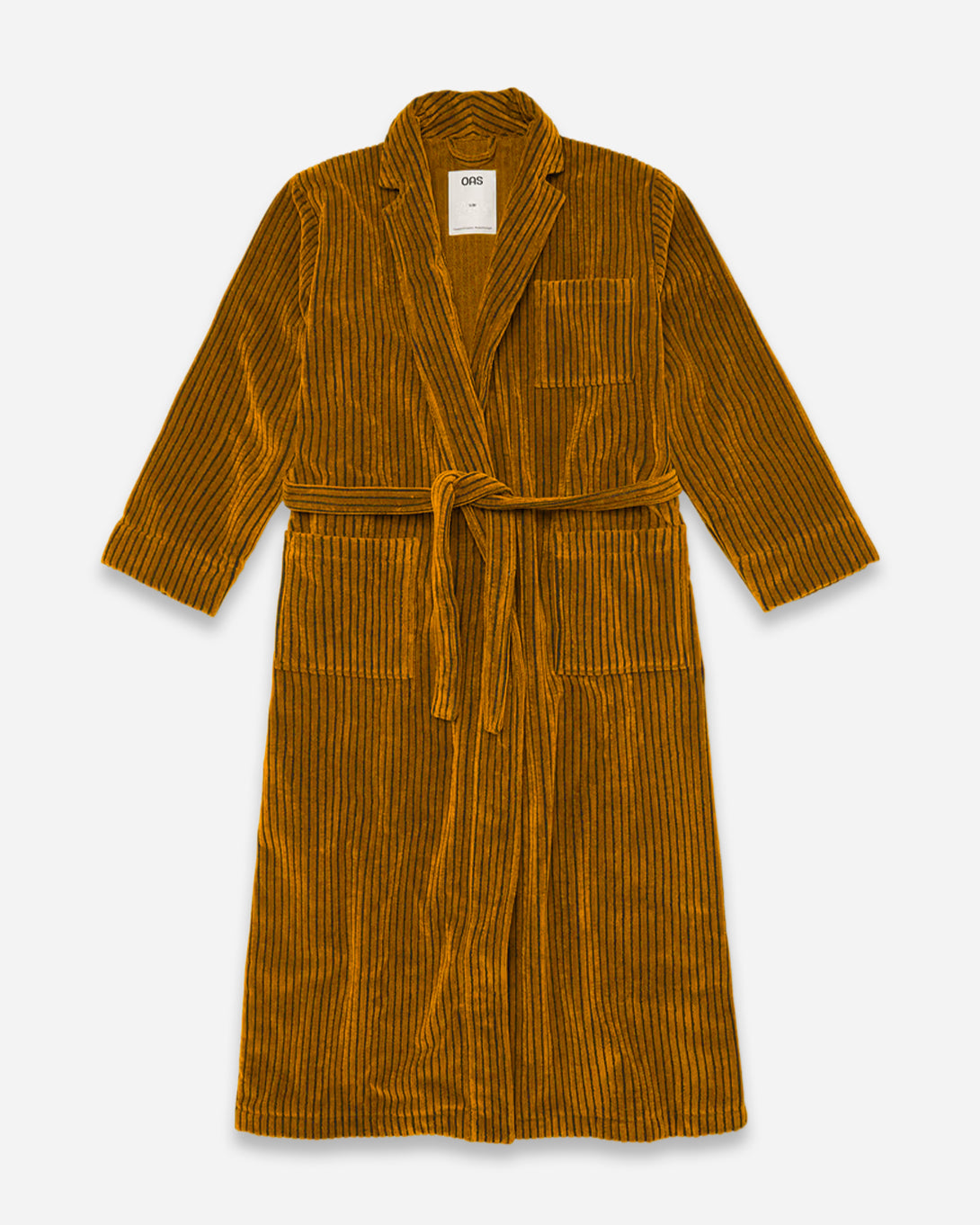 Gold Santiago Striped Velour Long Robe OAS Unisex Robe