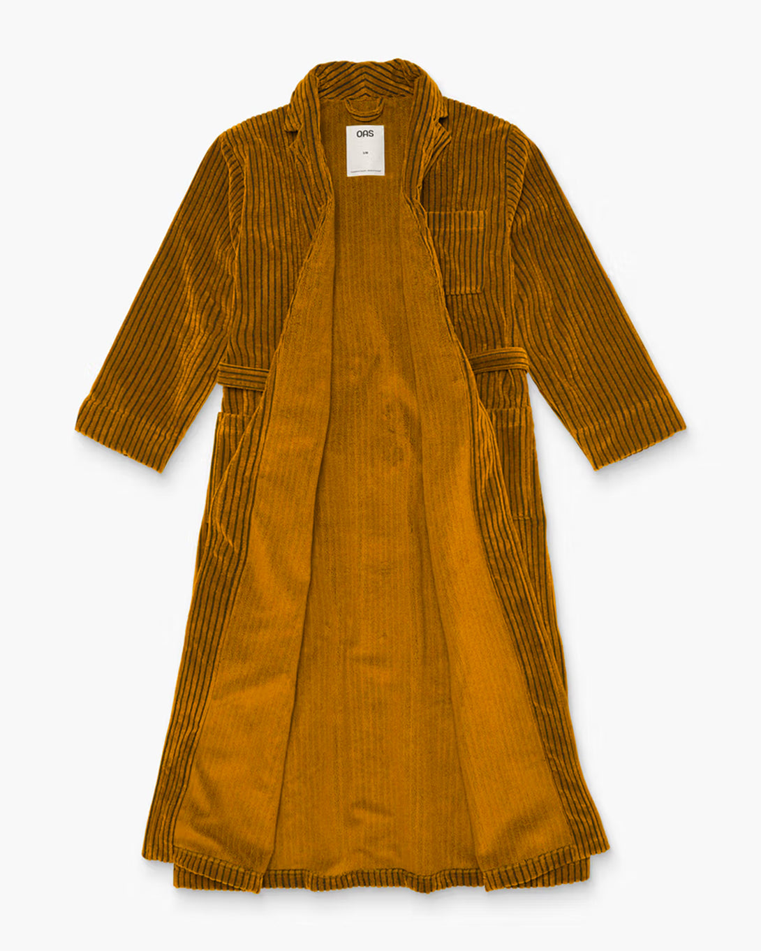 Gold Santiago Striped Velour Long Robe OAS Unisex Robe