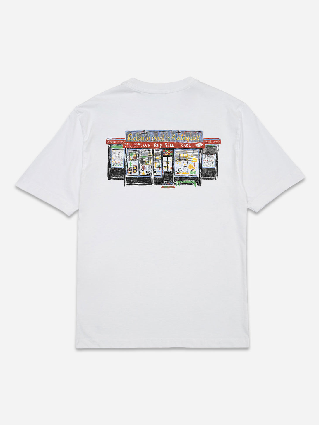 Plain White Antiques T Shirt Mens Graphic Short Sleeve Shirt Edmmond