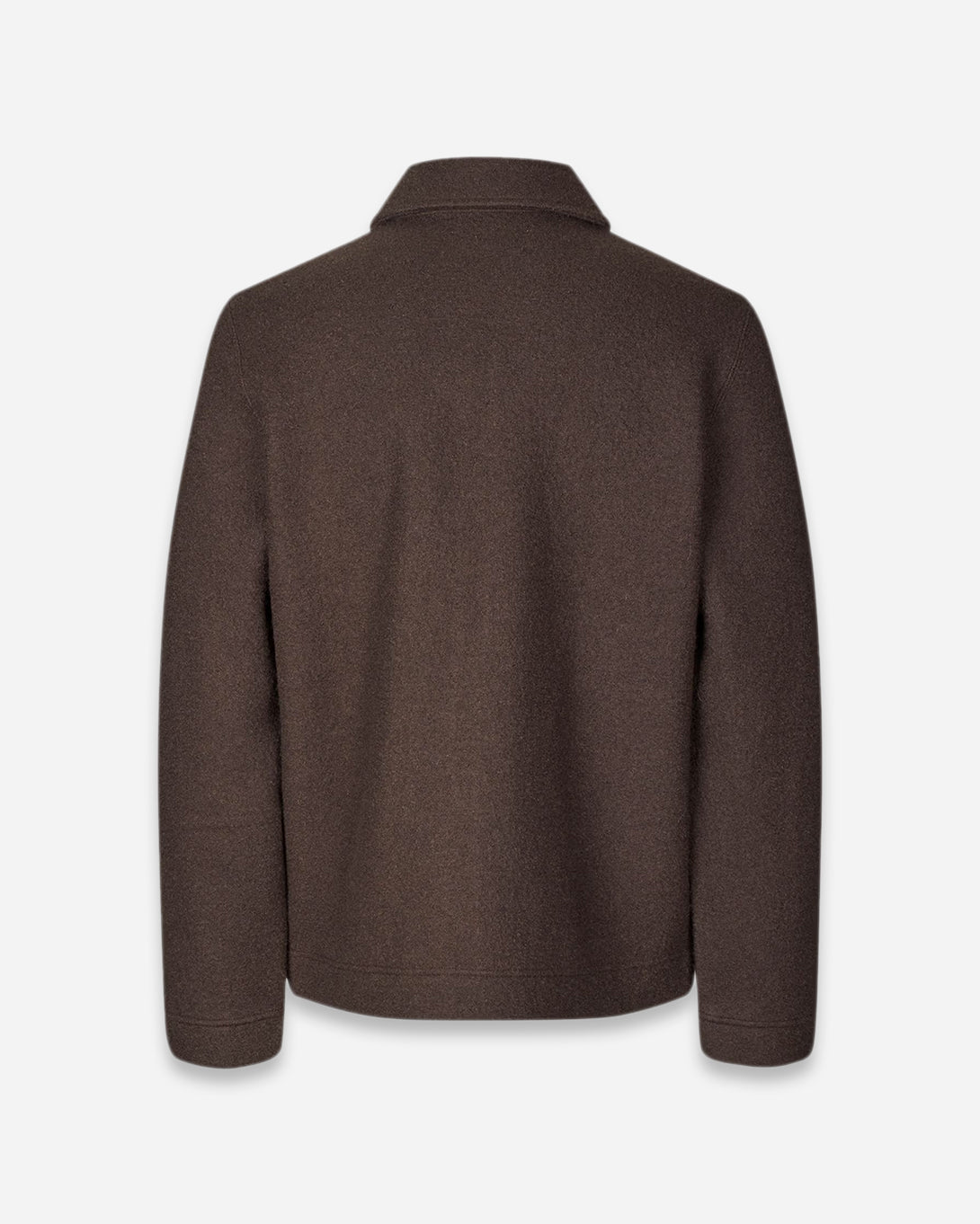 Turkish Coffee Hannes Full Zip Mens Wool Collared Zip Up Outerwear Samsoe Samsoe