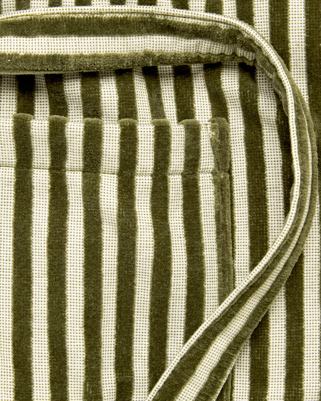 Green Stripe Korto Robe Unisex Striped Green OAS Robe