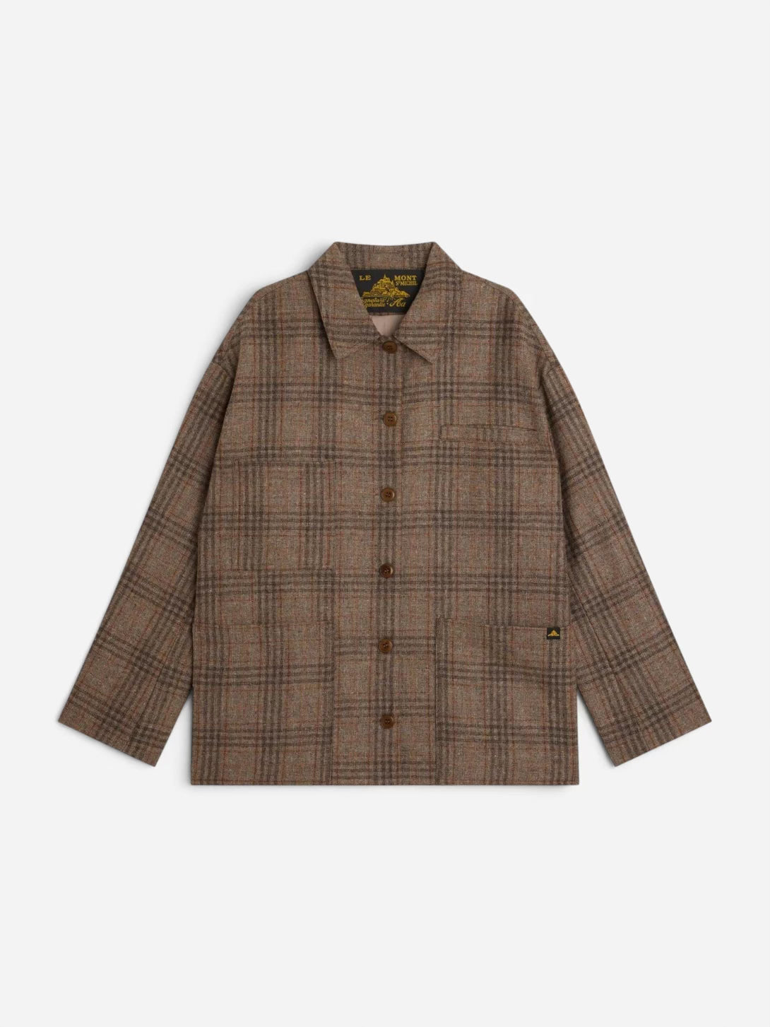 Brown Villac Workwear Jacket Womens Button Up Wool Jacket