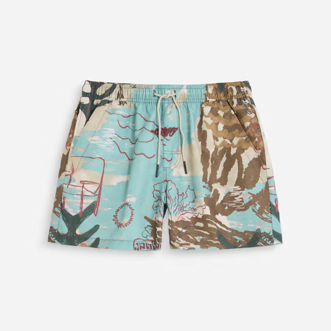 Montara Swim Shorts OAS Mens Floral Design Summer Swim Trunks