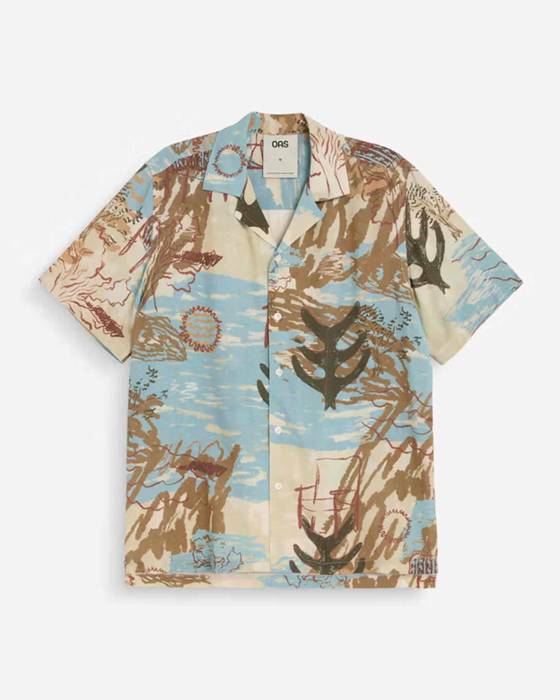 Montara Rocco Shirt Mens Camp Collar Lyocell Pattern Shirt OAS