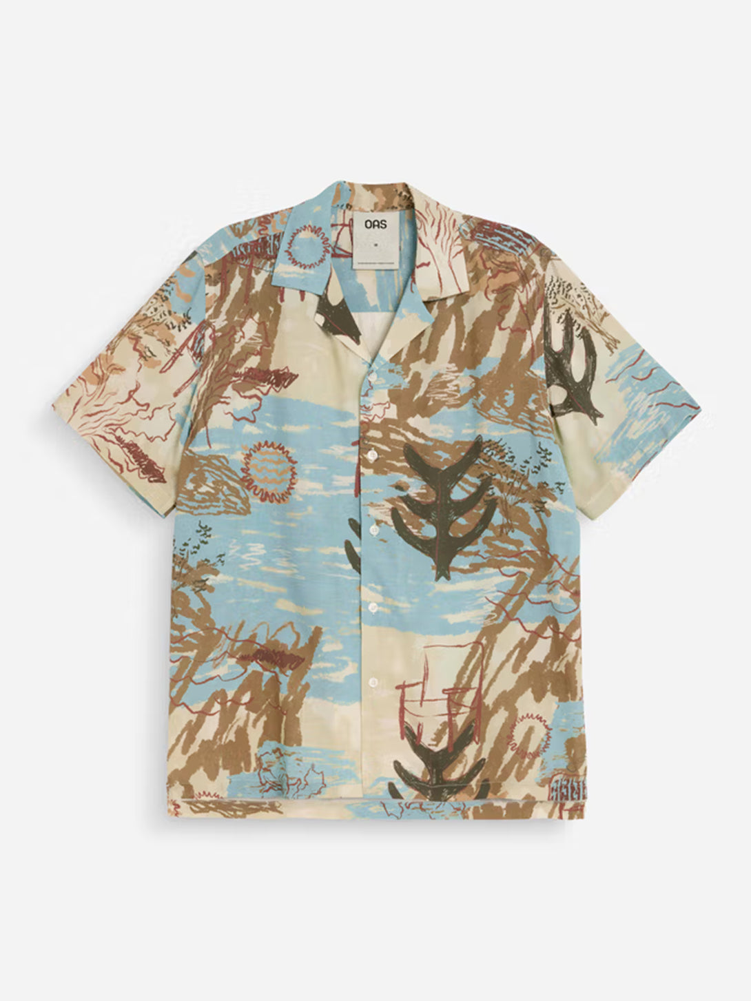 Montara Rocco Shirt Mens Camp Collar Lyocell Pattern Shirt OAS