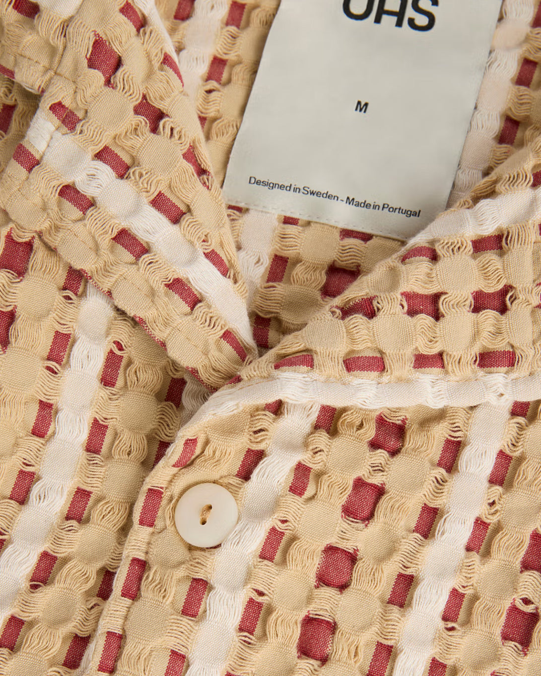 Lano Cuba Shirt Mens Camp Collar Pattern Short Sleeve Shirt Linen OAS