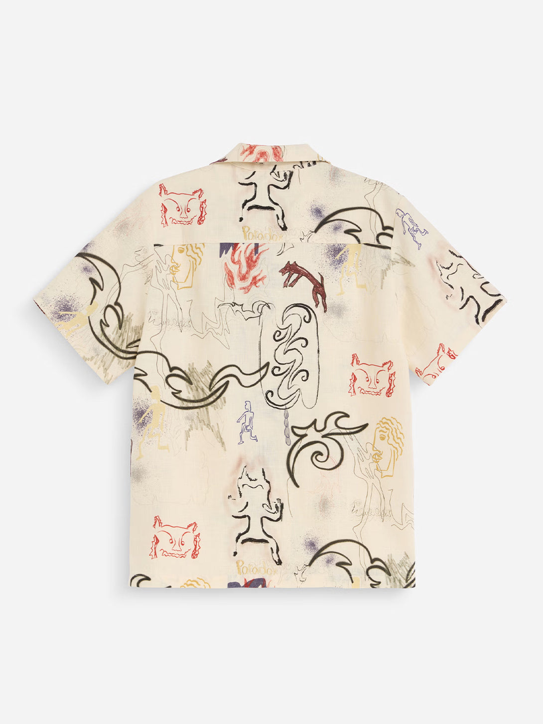 Paradox Cuba Shirt Mens Camp Collar Pattern Short Sleeve Shirt Linen OAS