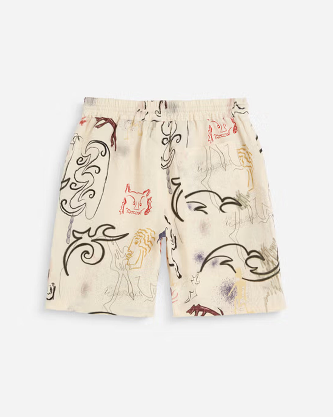 Lt Multi Nicola Shorts Mens Drawstring Linen Pattern Shorts OAS