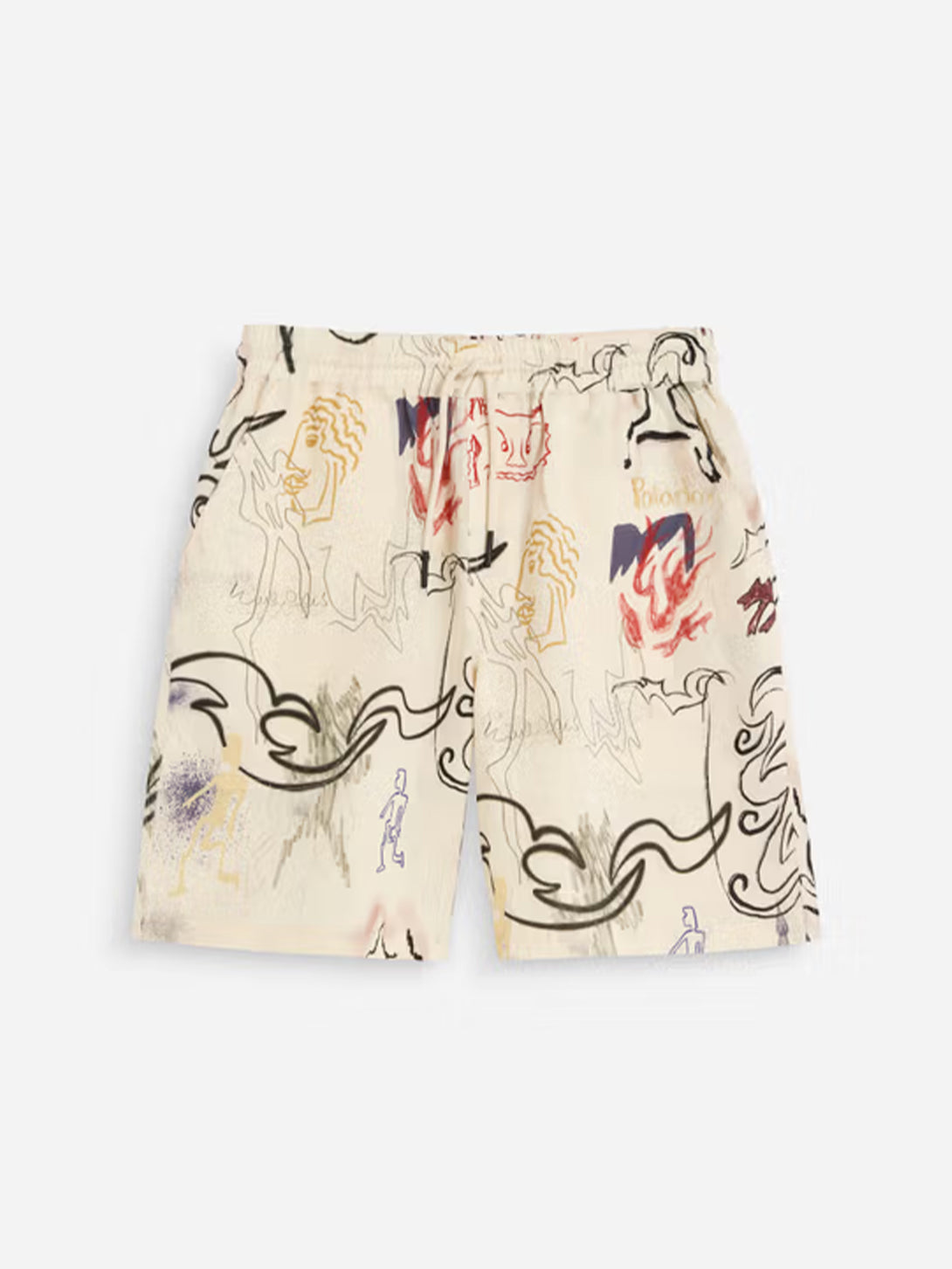 Lt Multi Nicola Shorts Mens Drawstring Linen Pattern Shorts OAS