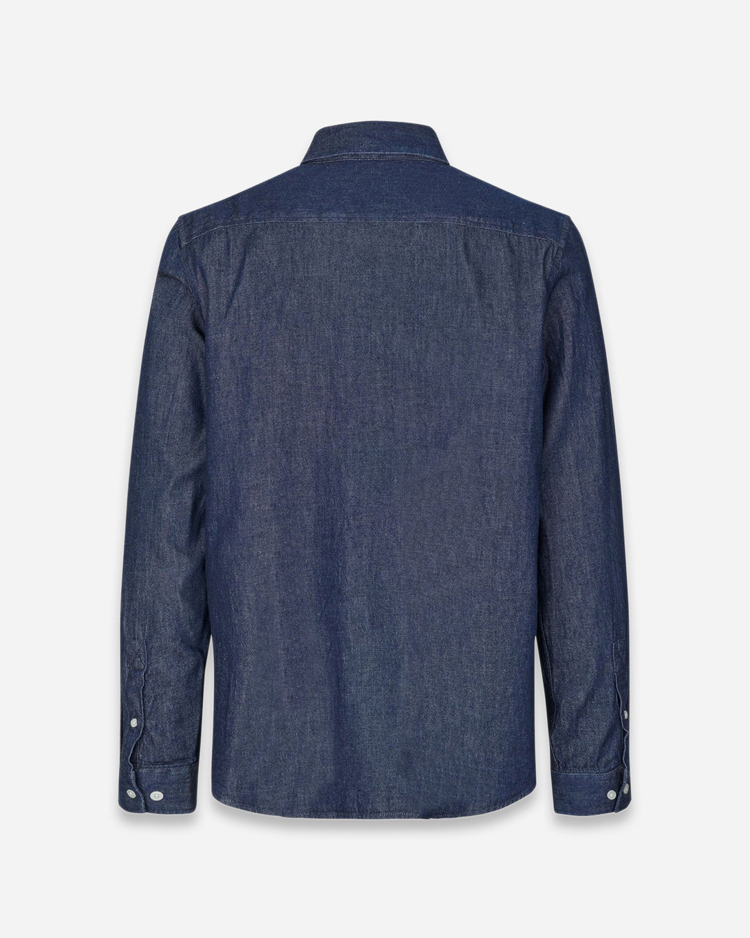 Salute Saryan P Shirt Mens Button Up Collared Indigo Denim Shirt Samsoe Samsoe