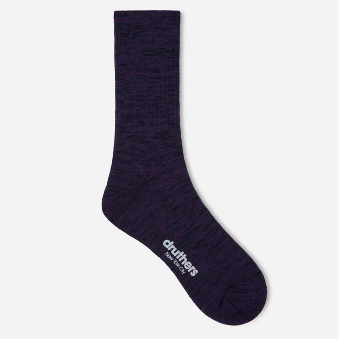 Navy Melange Everyday Organic Cotton Crew Sock Druthers Socks