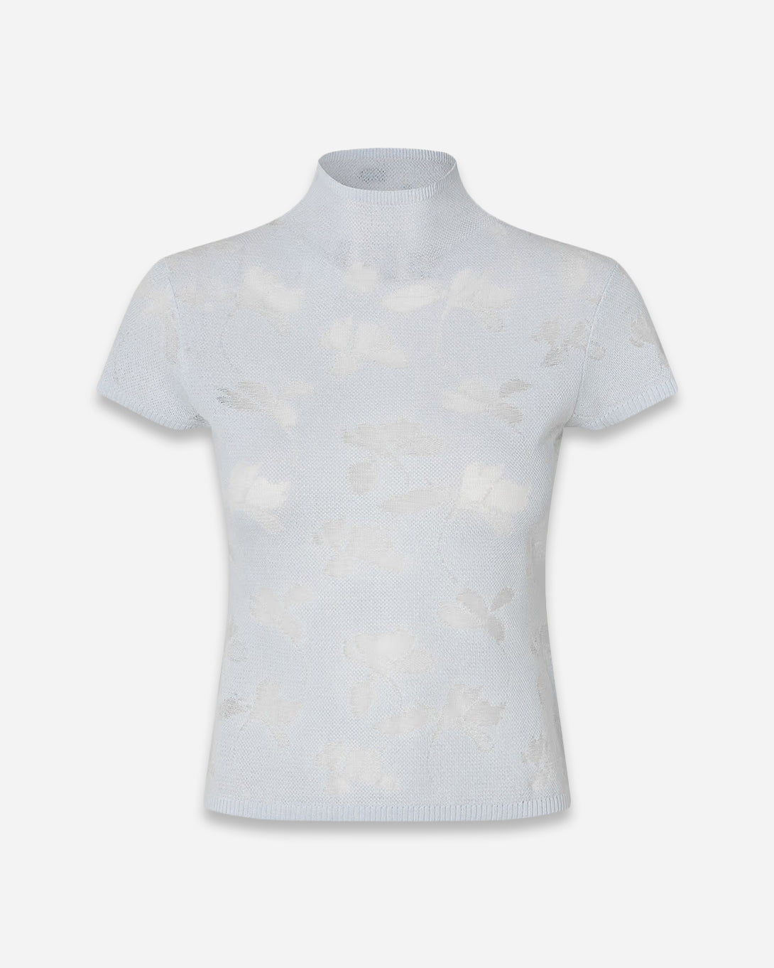 Illusion Blue Samarine T Shirt Womens High Neck Short Sleeve Samsoe Samsoe Shirt