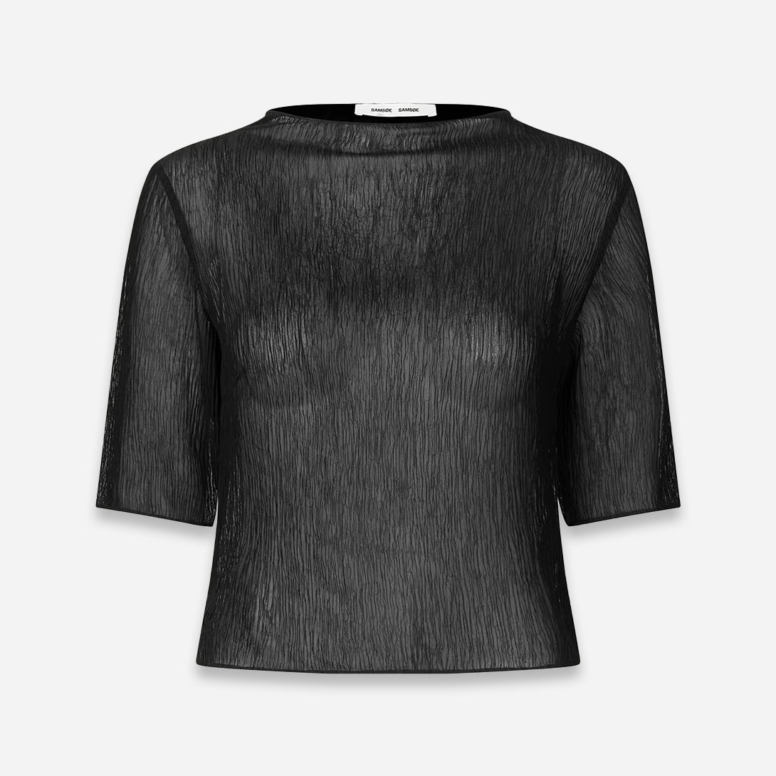 Black Samiller Top Womens Samsoe Samsoe Lightweight Top Black