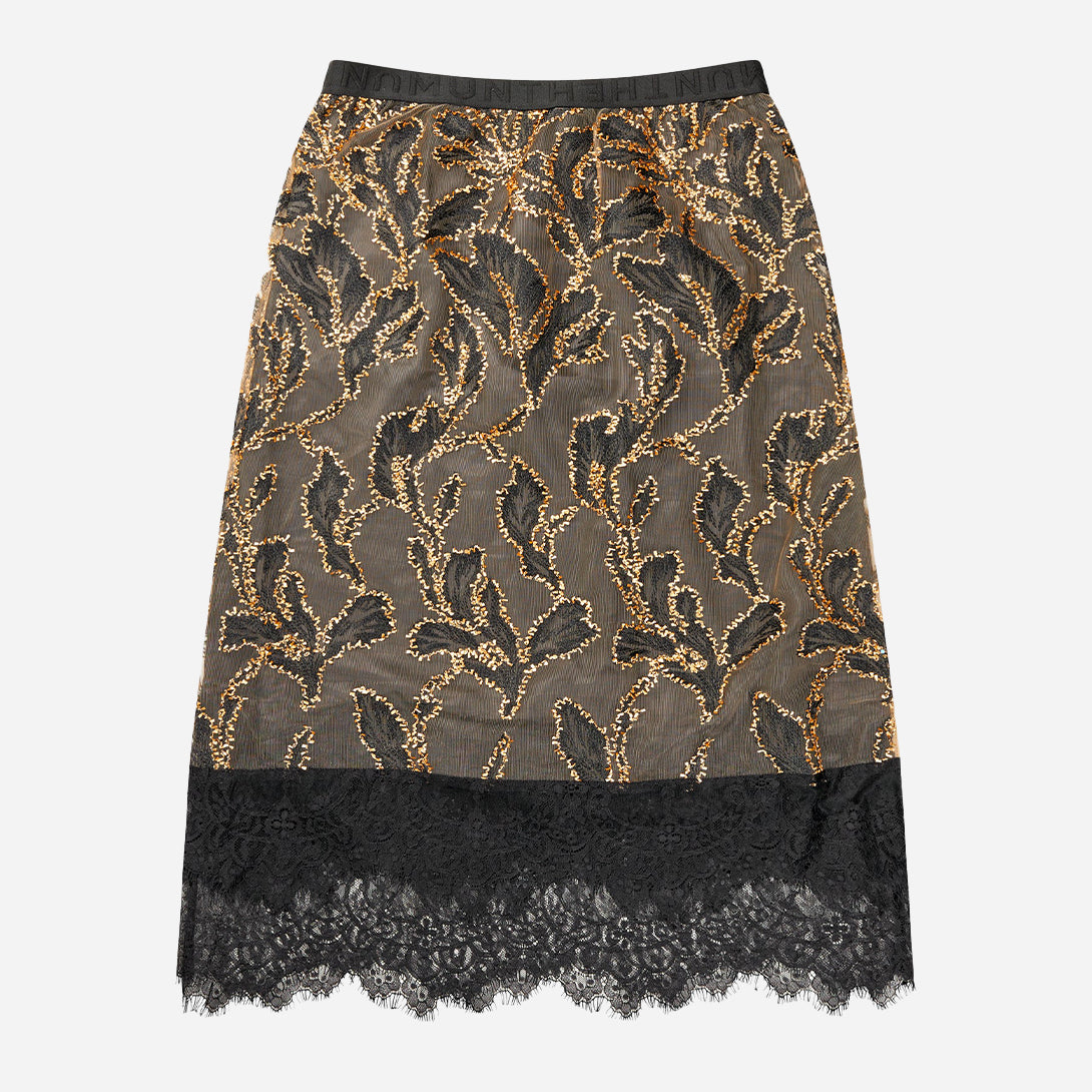Gold Latosha Munthe Womens Skirt Mid Skirt