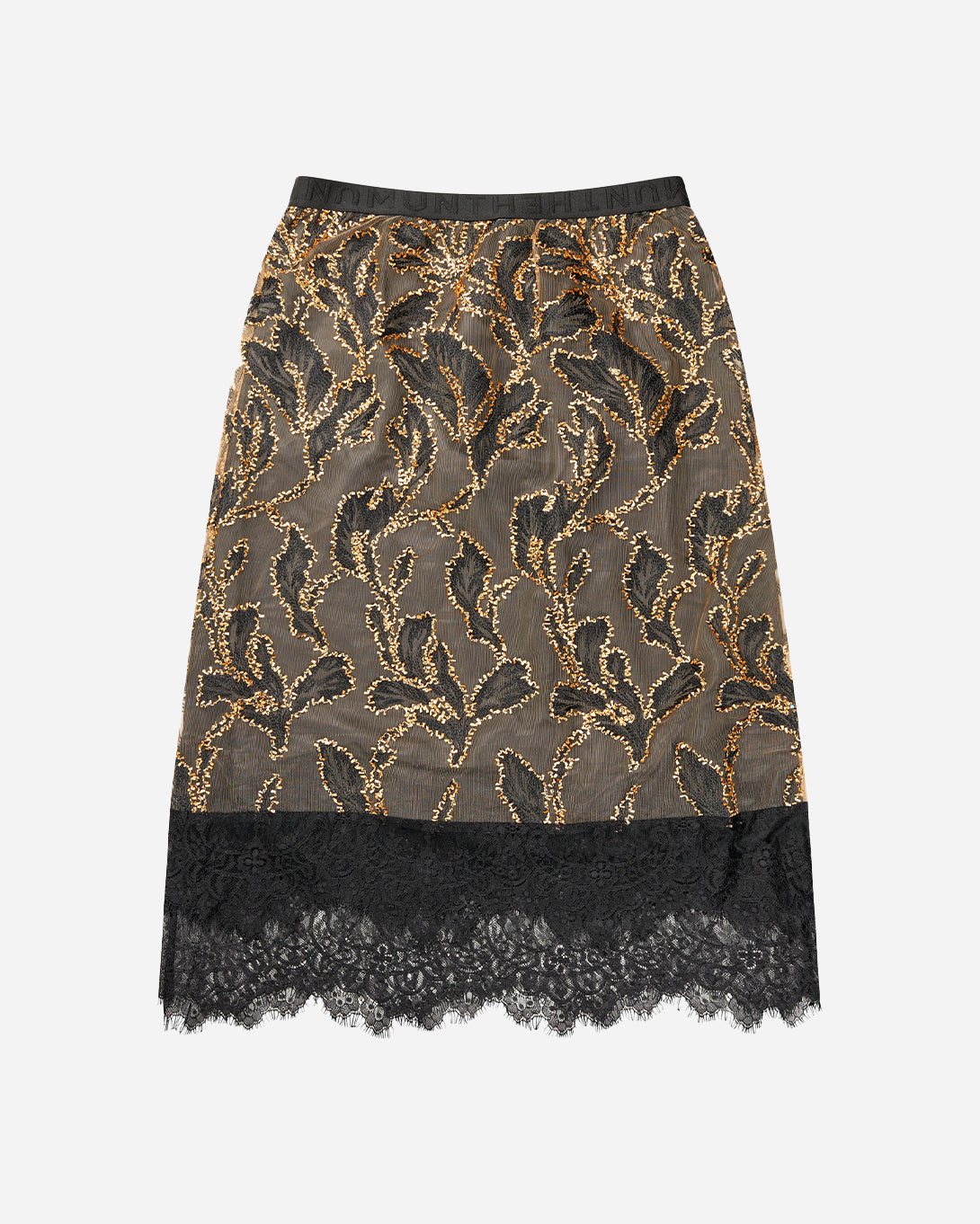 Gold Latosha Munthe Womens Skirt Mid Skirt