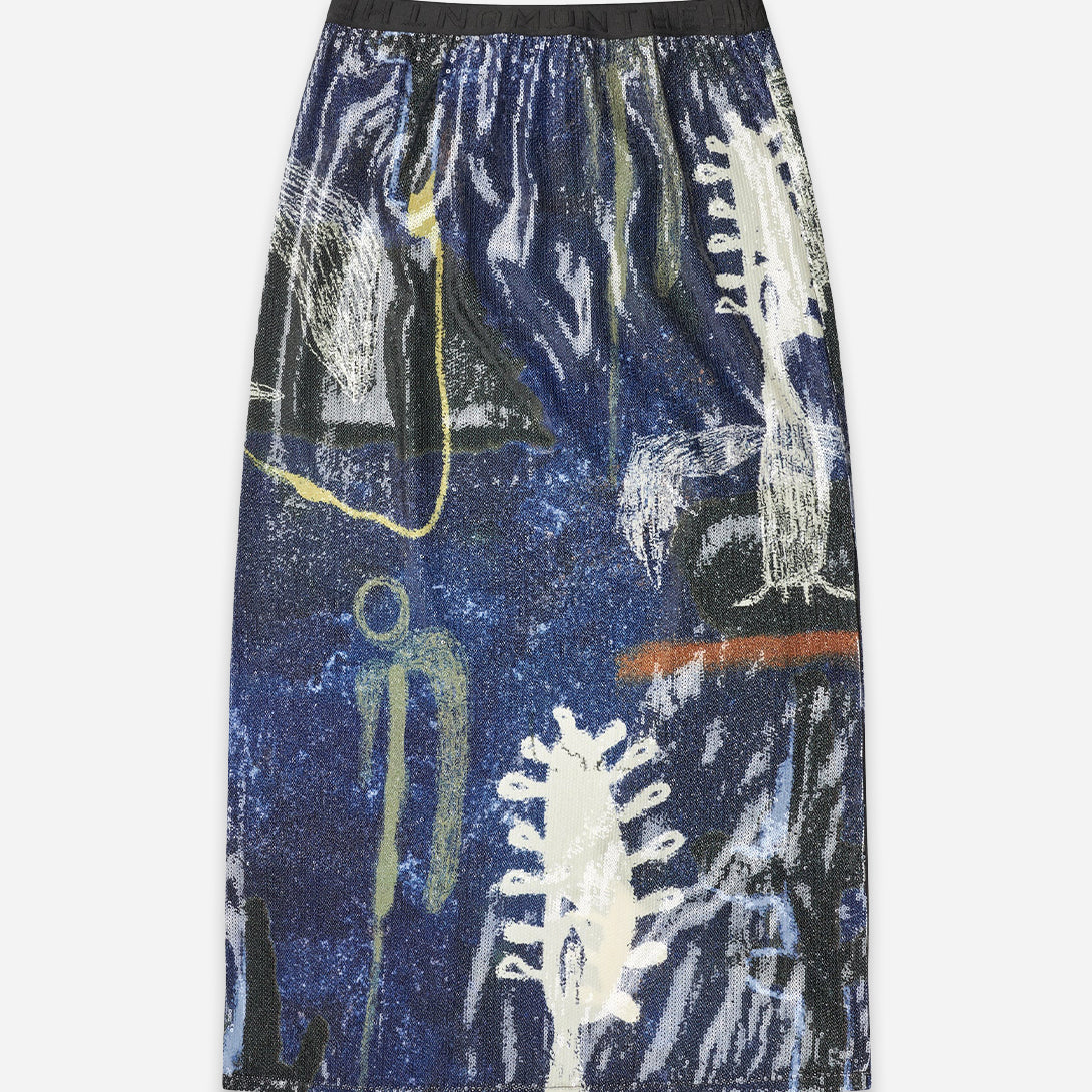 Navy Lebane Womens Munthe Skirt Floral Printed Polyester Skirt