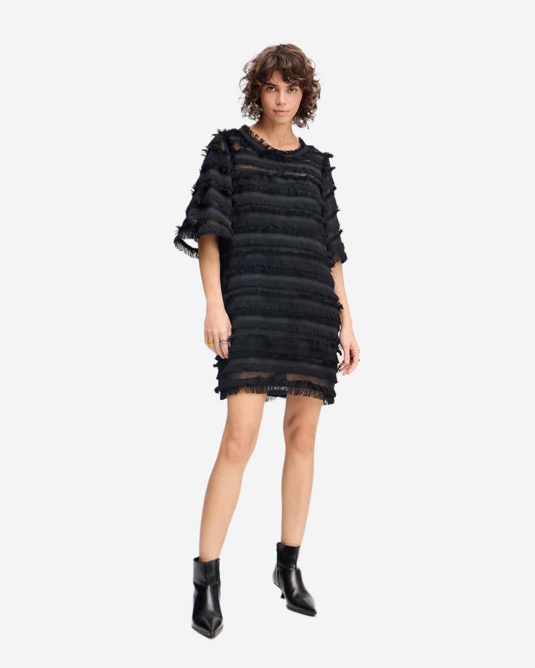 Black Levonda Womens Munthe Long Dress Recycled Polyester Dress