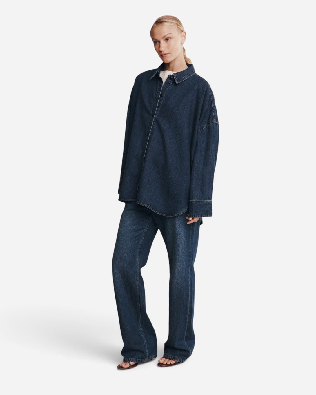 Dark Wash 01 Jordy Shirt Womens Oversized Denim Shirt Marle Clothing