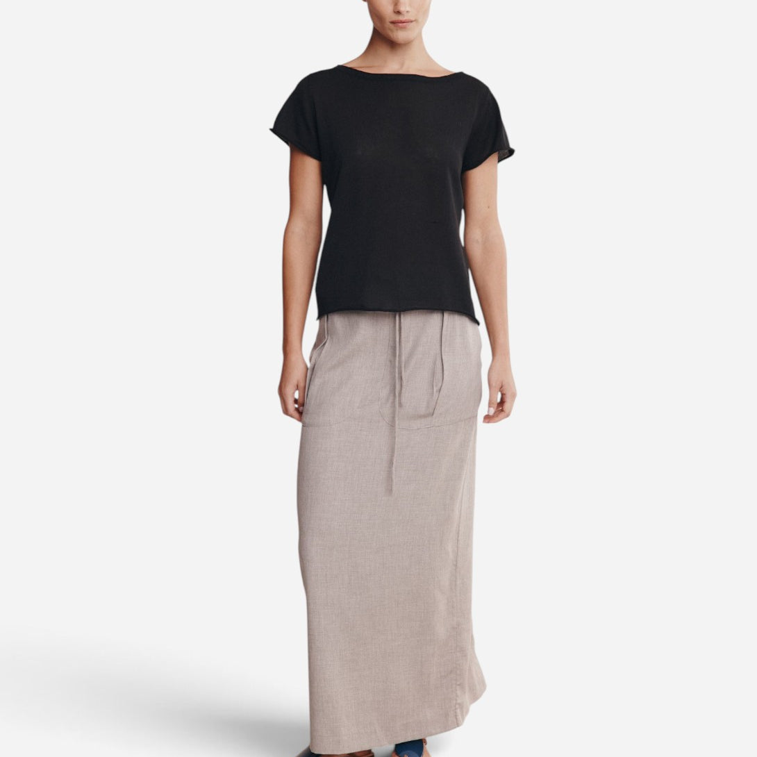 Black Lill Knit Tee Womens T Shirt Marle