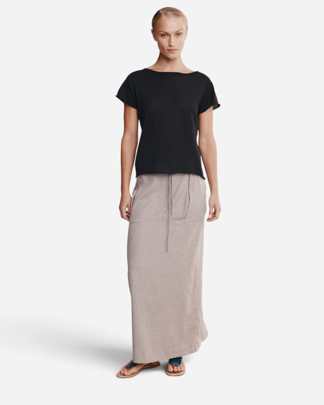 Black Lill Knit Tee Womens T Shirt Marle