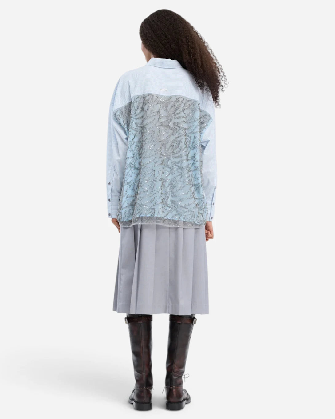 Sripe Blue Vontario Womens Woven Collared Shirt Munthe Clothing