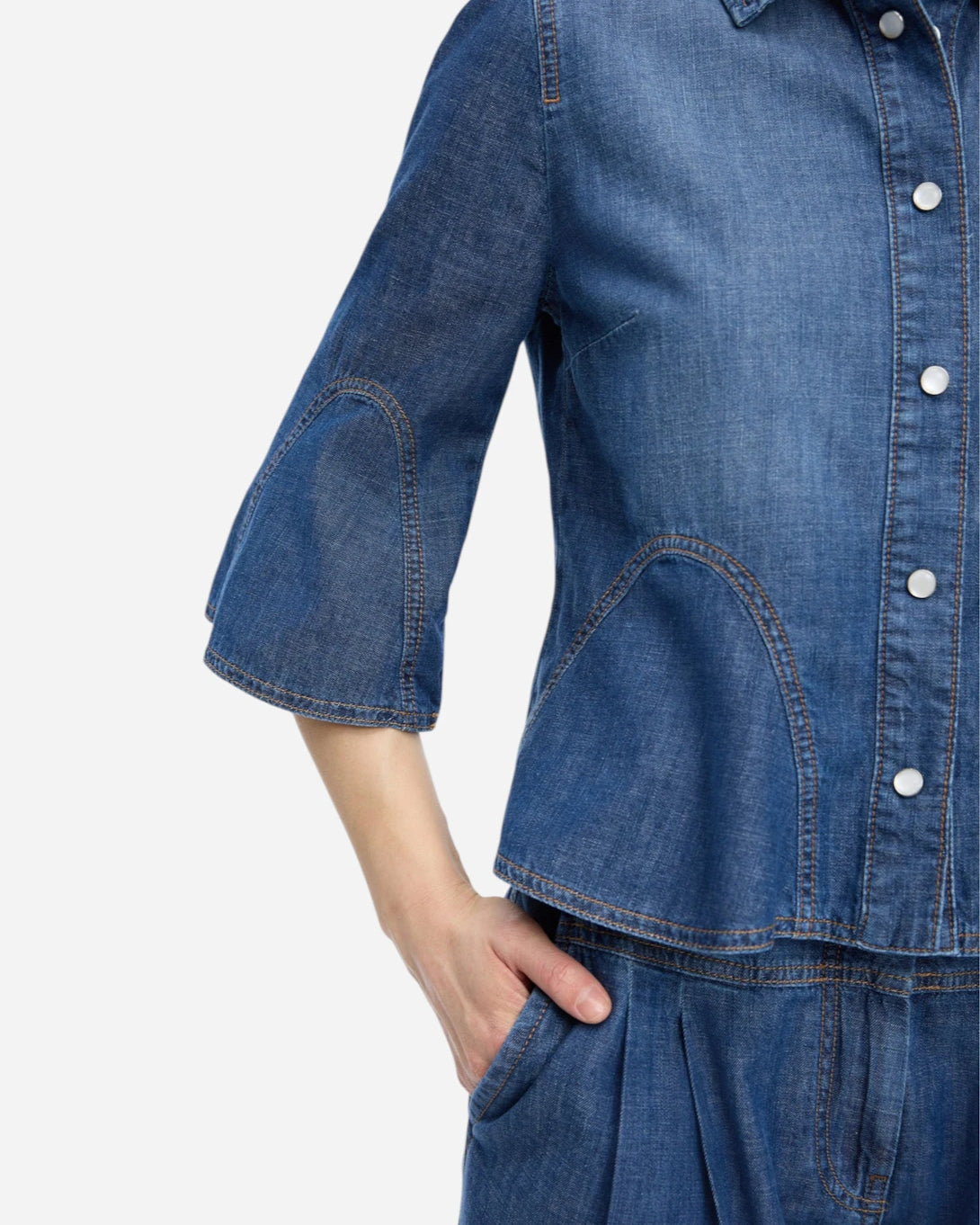 Blue Vunna Womens Woven Denim Shirt Munthe Clothing