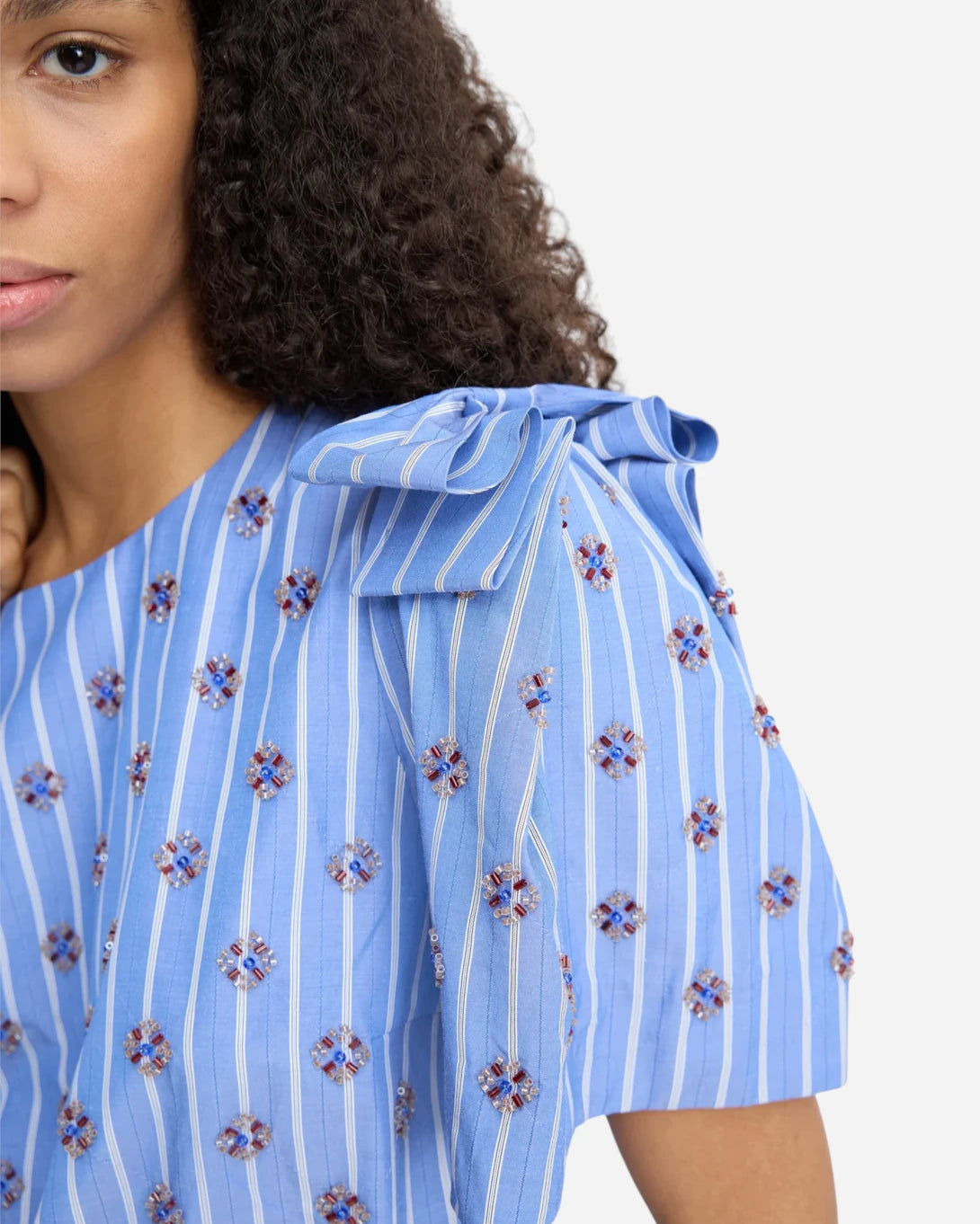Blue Vapouri Womens Pattern Blouse Munthe Clothing