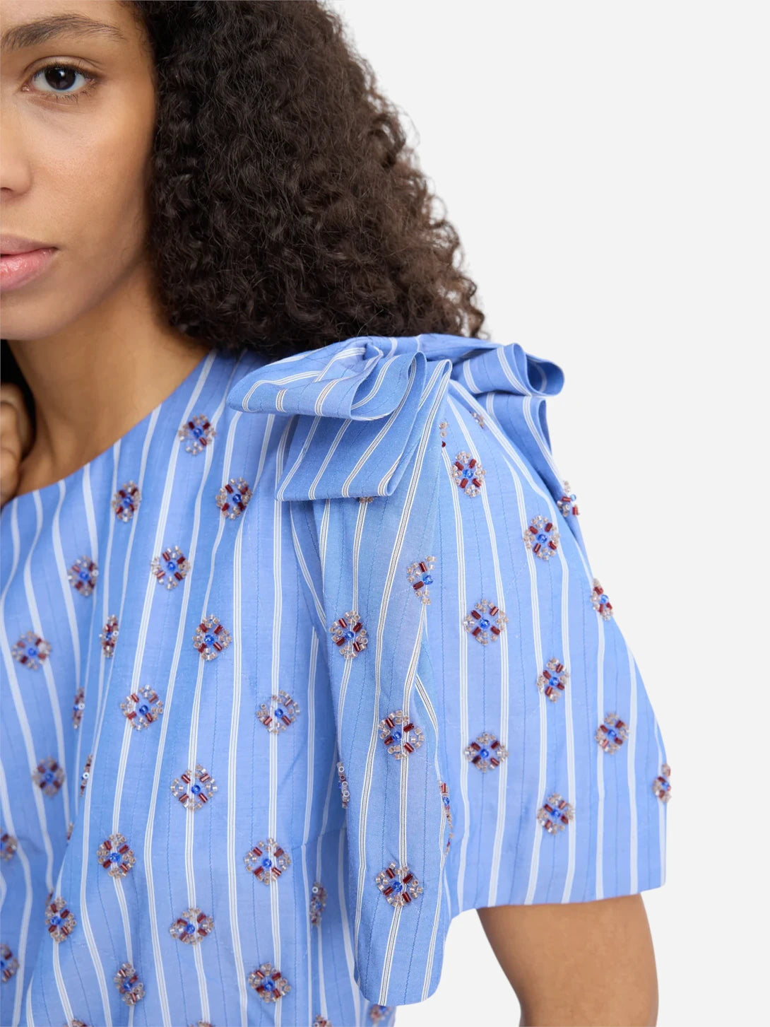 Blue Vapouri Womens Pattern Blouse Munthe Clothing