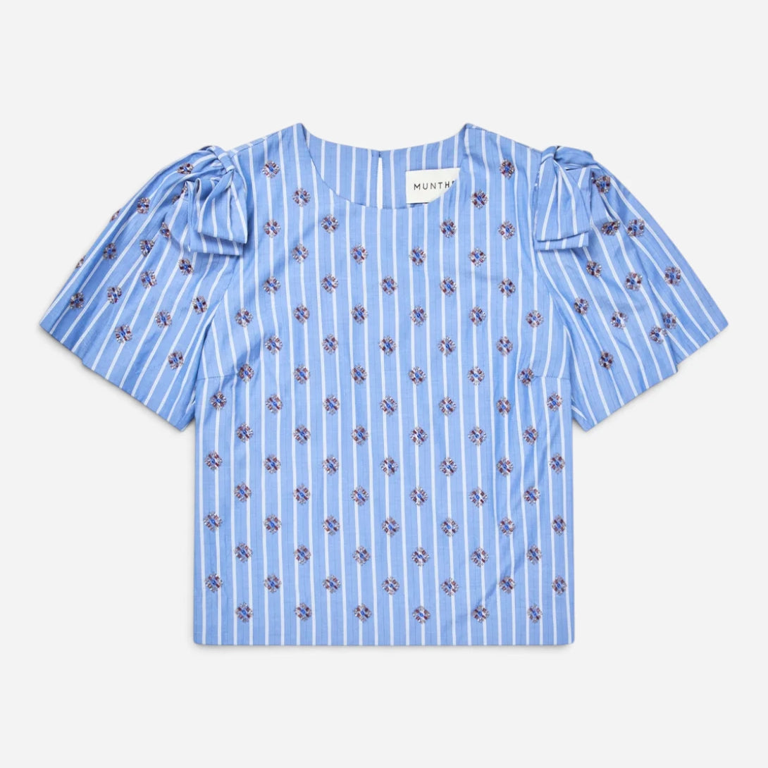 Blue Vapouri Womens Pattern Blouse Munthe Clothing
